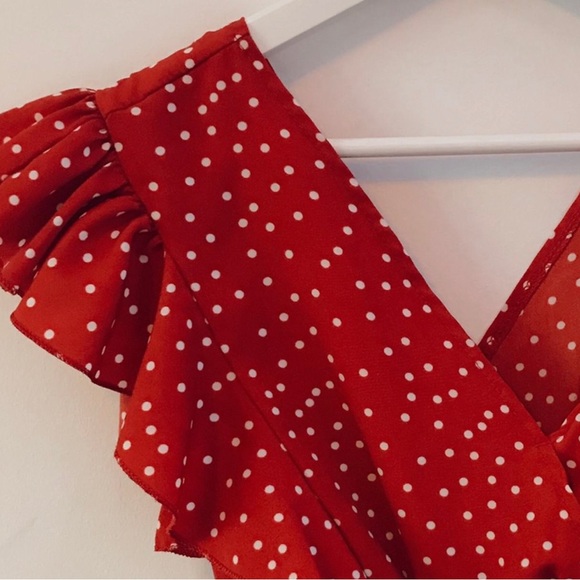 Red blouse with white polka dots - Picture 4 of 4